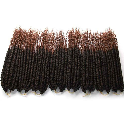 14 Inch Twist Crochet Hair Spring Twist Crochet Senegalese 8 Packs Crochet Hair For Black Women (14inch (Pack of 8), T1B/30#)
