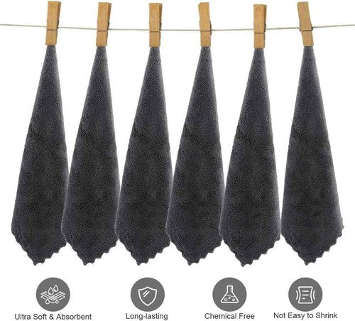 Orighty Ultra Soft Washcloths 12 Pack, Premium Microfiber Towel Sets 12x12 inches, Absorbent and Quick Drying Coral Velvet Washcloth, Multi-Purpose Wash Cloths for Bathroom, Hotel, and Gym (Grey)