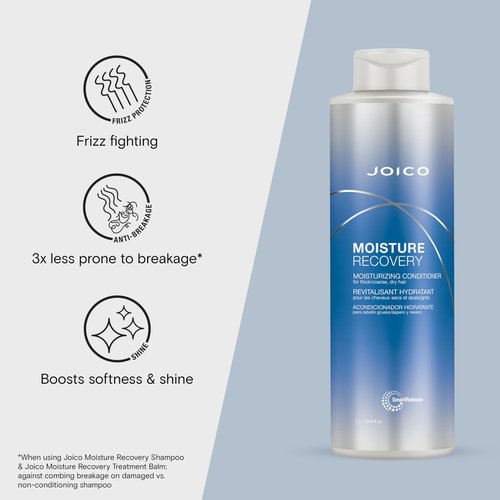 Joico Moisture Recovery Moisturizing Conditioner | For Thick, Coarse, Dry Hair | Restore Moisture, Smoothness, Strength, & Elasticity | Reduce Breakage | With Jojoba Oil & Shea Butter | 33.8 Fl Oz
