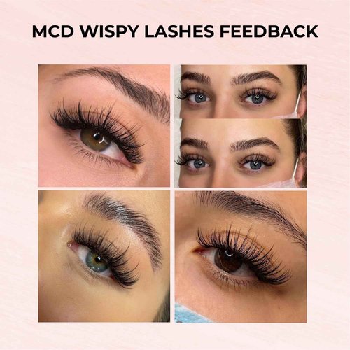 MDC LASHES Promade Wispy Lash Extension Volume Lashes 1000fans 0.05-0.07 Thickness, C/D/CC Curl, 8-18mm Loose Fans False Eyelashes 5D 7D 9D for Fluffy Eyelash Cluster, Soft, Long Lasting