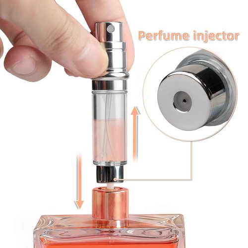 muilsae AF01PE Leather Perfume atomiser, 5ml Bottom Fill Travel Perfume Bottle, Refillable Perfume Dispenser for Women & Men (Purple 5ml)