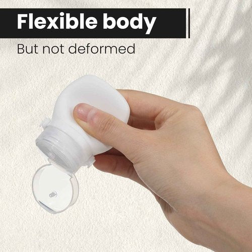 RONRONS Silicone Travel Bottles, 1oz Sauce Salad Dressing Bottles Condiment Container Small for Shampoo Toiletries Conditioner (2 Pieces)