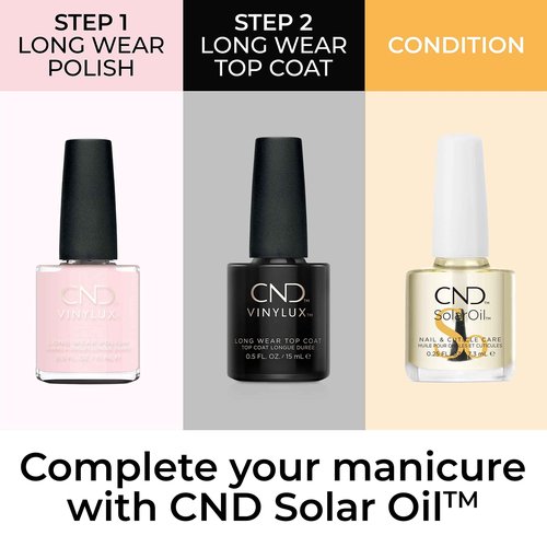 Bundle of CND Vinylux Long Wear Polish - Backyard Nuptials + Top Coat Longwear Nail Polish By CND, Gel-like Shine & Chip Resistant, High Gloss, 0.5 Fl Oz