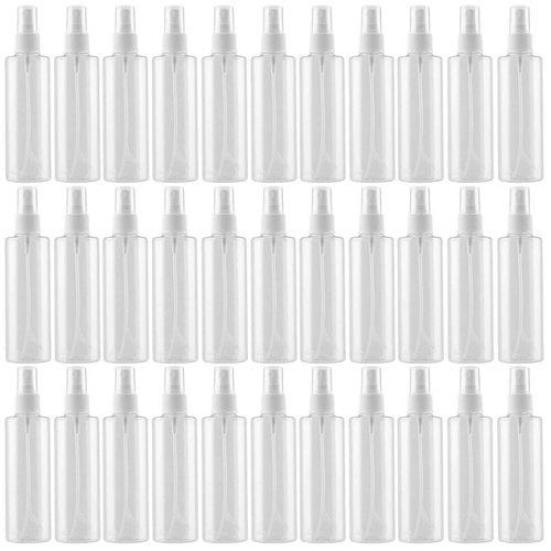 SINJEUN 50 Pack Clear Plastic Spray Bottles with Caps, 4 oz Spray Bottles Mist Sprayer, Refillable Empty Fine Mist Spray Bottle Mini Travel Size Spray Bottles, Leak Proof and BPA-Free