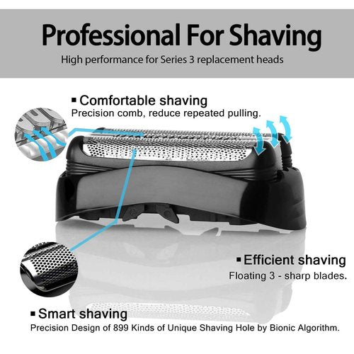 VIDSA 2 Pack 32B S3 Electric Replacement Shaver Head for Series 3 Shaving Razors, Compatible with S3 3040s 3080s-4 370cc 3070cc 3000s 3010, 3090cc Etc.