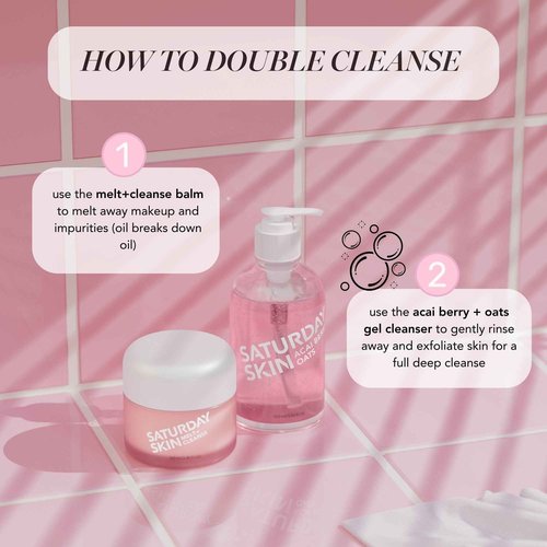 Saturday Skin Melt Cleanse Makeup Remover Balm Daily Cleansing Facial Balm to Oil Double Face Wash Vegan Remove Waterproof Makeup and Mascara