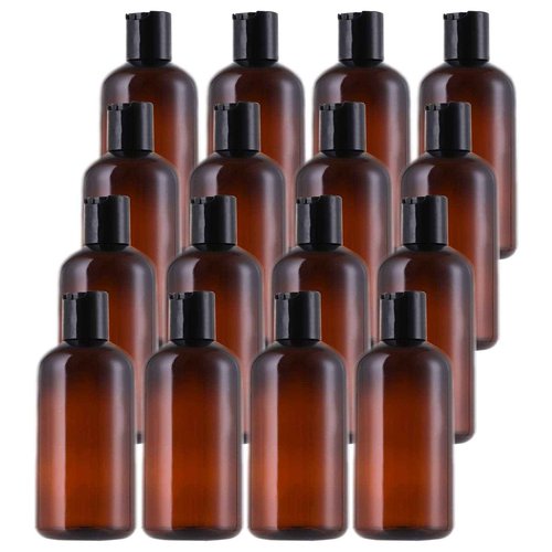 Bekith 16 Pack 8oz Plastic Squeeze Bottles with Disc Cap, Travel Containers For Shampoo, Lotions, Liquid Body Soap, Creams