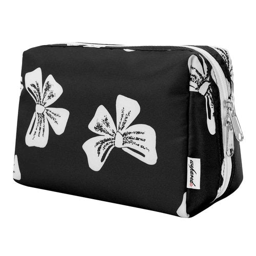 wekareda Cosmetic Bag for Women Reliable Makeup Bag Roomy and Portable, Versatile Purse Travel Toiletry Bag, Accessories Organizer Storage SBS Zipper Pouch for Women Girls and Moms Gifts (Black)