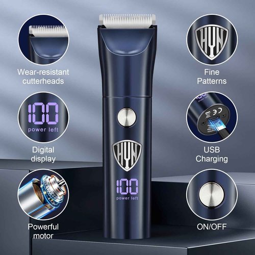 HIENA PRO Beard Trimmer for Men, Professional Body Facial Ear Nose Hair Trimmer and Beard Grooming Kit, 5 in 1 Complete Grooming Kit & Cordless Electric Hair Clippers Haircut, Gifts for Men