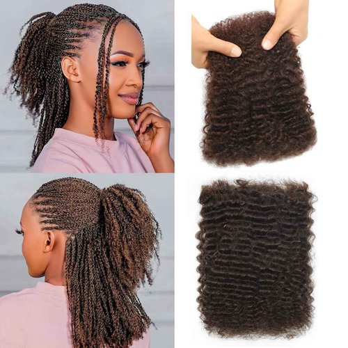 Afro Kinkys Bulk Human Hair for Dreadlock Extensions Repair Locs 22 inch Medium Brown Twist Braiding Afro Kinky Human Hair for Locs 1 Pack 30 Gram