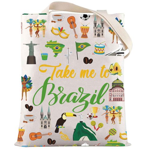LEVLO Brazil Culture Travel Cosmetic Bag - World Cup Souvenir Gift Zipper Pouch For Traveler
