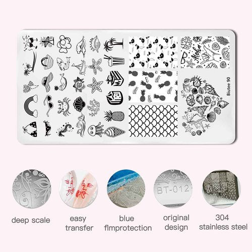 Biutee Nail Stamping Plates Set 10pcs Nail Art Stamp Plates 8pcs Stamping Gel Polish Stamper Scraper - Nail Stamper Kit Flower Leaves Animal Lace Christmas Design Nail Stamp Plate