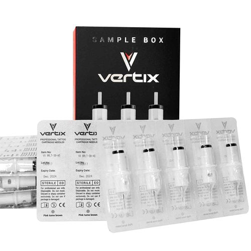 Vertix - 1 Round Liner, Pack of 20 Membrane Tattoo Machine Cartridges - Transparent Detachable Tip, Minimize Tattoo Pen Machine Vibration