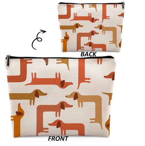 Dwept Funny Dachshund Cosmetic Bag, Gifts for Dog Lovers Mom, Dog Lovers Gifts, Dachshund DogLover Gift for Women, DogMakeup Bag for Purse, Wiener Weiner PuppyDog Travel Toiletry Beauty Bag