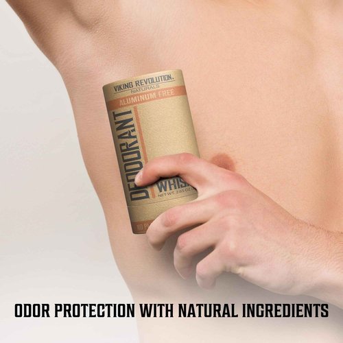 Viking Revolution Beard Wash and Beard Conditioner for Men + Coffee-Whiskey Deodorant for Men - With Argan Oil and Jojoba Oil, Beard Softener and Strengthener Beard Care - Deodorant Men Aluminum Free