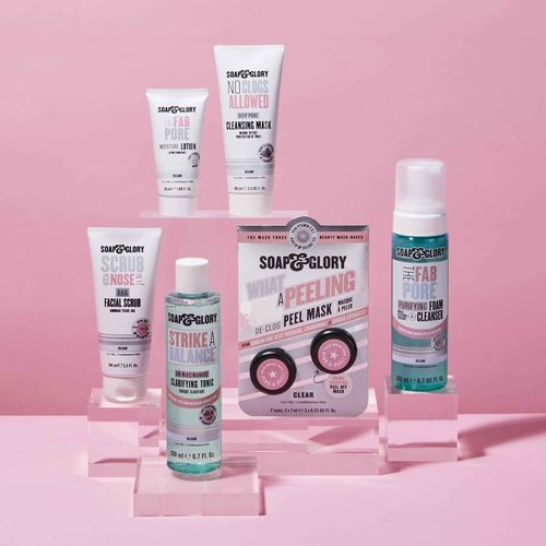 Soap & Glory The Fab Pore Purifying Foam Face Cleanser - Salicylic Acid & Witch Hazel Face Wash - Soft & Creamy Cleansing Foam for Oily Skin (200ml)