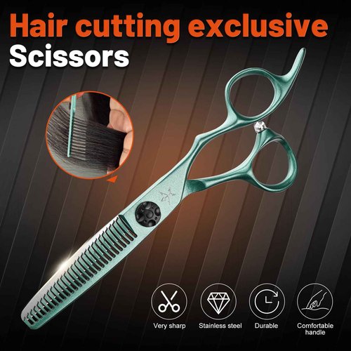 High-end Professional Hair Scissors Thinning Shears Barber Hair Cutting Teeth Shears Hairdressing Texturizing Scissor 6 Inch Stainless Steel Alloy For Women Men Kids Salon Hairdresser & Home