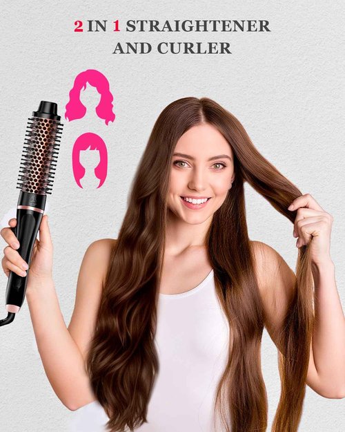 5 in 1 Curling Iron, Hair Curling Wand Set Thermal Brush 4 Interchangeable Ceramic Curling Wands (0.5'-1.8') Fast Heat Up Dual Voltage Christmas Birthday Hair Tool Gifts for Women Travel