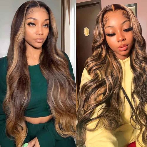 30 inch P4/27 Human Hair Bundles Ombre Body Wave Bundles Brown and Blonde Highlight Human Hair Bundle