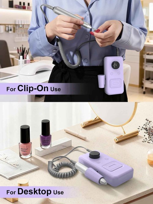 COPPA Portable Nail Drill, NDK106 Electric Nail Drill Professional Kit with 12 Bits 31 Sanding Bands, 45000RPM Rechargeable Nail Drills Machine for Acrylic Nails Gel Polishing Removing, Home & Salon