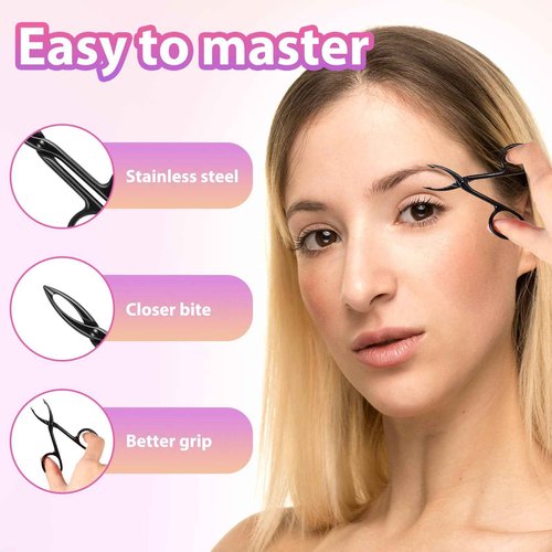 3Pcs Precision Scissor Tweezers, Eyebrow Tweezers with Scissor Handles, Pinzas Para Cejas for Women Facial Hair and Eyebrow Care(Gold, Silver, Black)