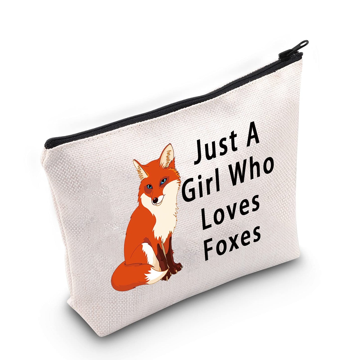 JNIAP Fox Cosmetic Bag Fox Lover Gift Loves Foxes Makeup Pouch Fox Animal Travel Toiletry Bag (Loves Foxes Bag)