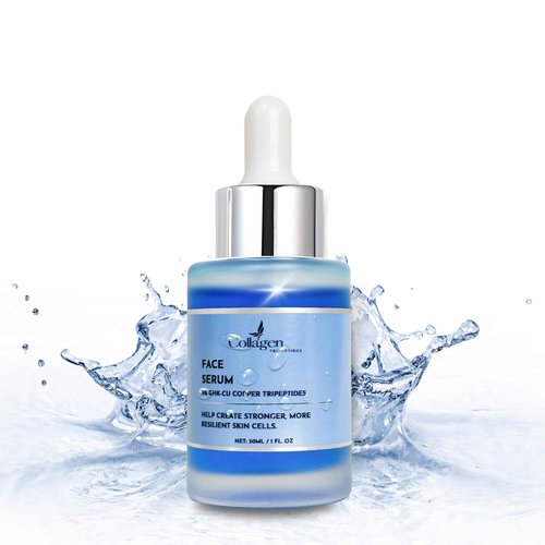 Collagen Tripeptides - 5% Copper Tripeptide-1 + Palmitoyl Tripeptides Face and Neck Serum Skin Revitalizer, Support Anti Wrinkle, Tightening, Collagen - For Men and Women