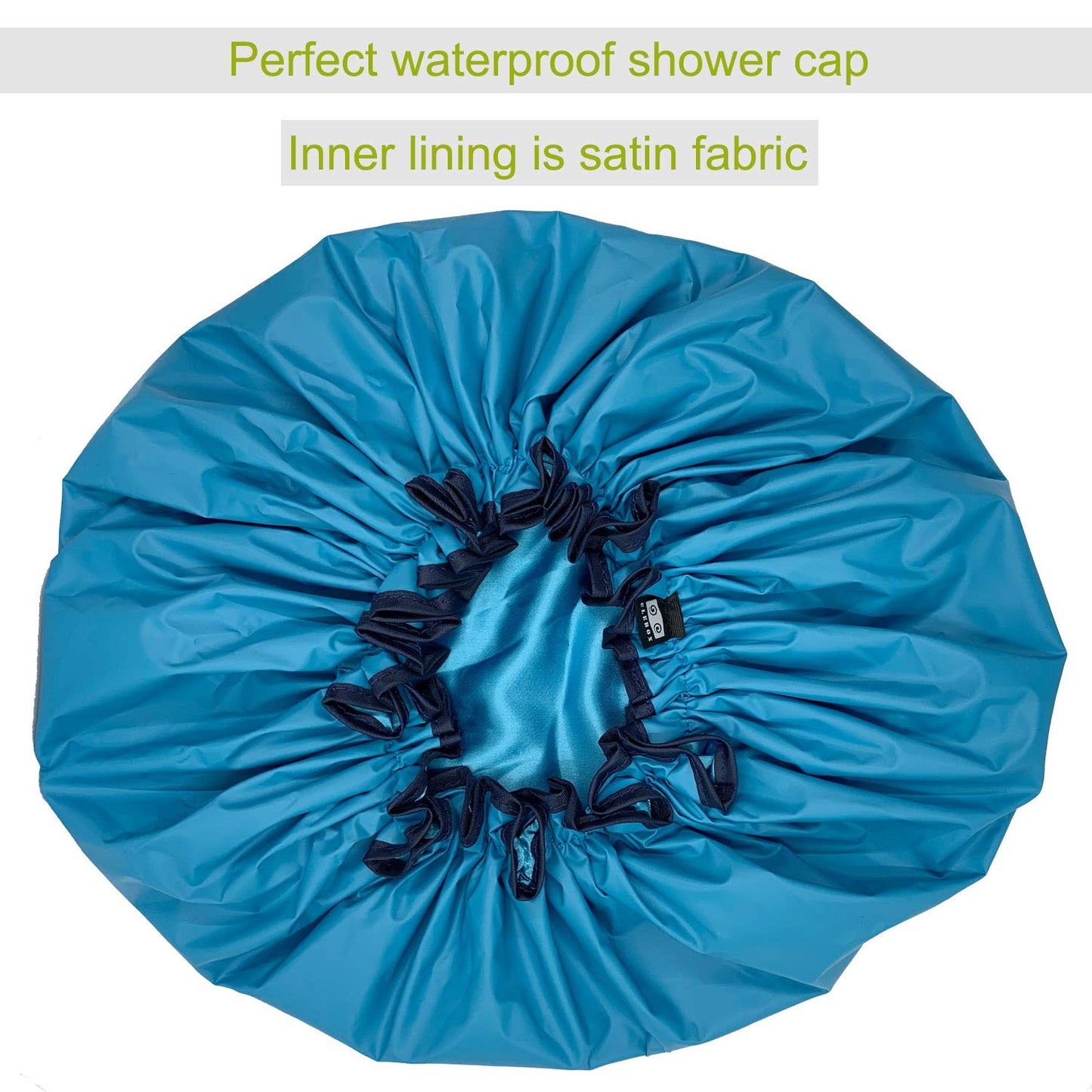 ELEBOX Premium Collection Super Jumbo Shower Cap for Braids Double-Layer Satin Waterproof Reusable Bonnet Sleep Cap