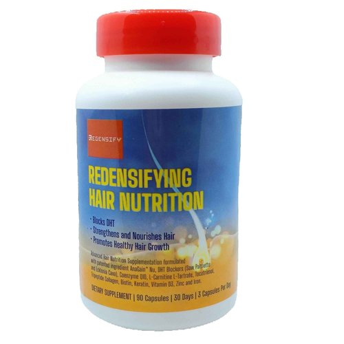 REGENSIFY Redensifying Hair Nutrition - Hair Regrowth Supplement with AnaGain Nu, Saw Palmetto, Ecklonia Cava, Coenyzme Q10, Tocotrienol, L-Carnitine | DHT Blocker | Reduce hairfall for Men & Women