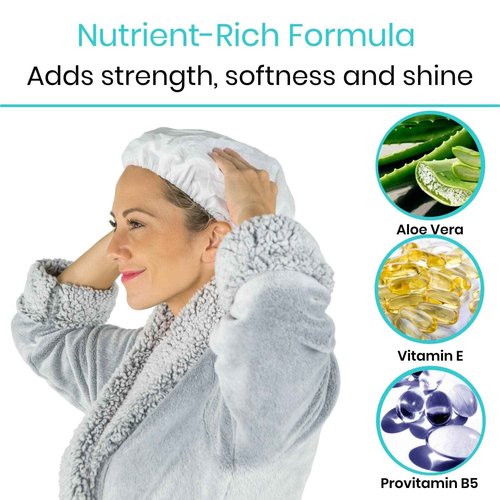 Vive No Rinse Shampoo Cap (6 pcs) - Soft Shower Caps with Conditioner - Scentless Hair Wash and Care - Disposable, Waterless and Microwavable - Perfect for Post-Surgery, Elderly and Rehabilitation