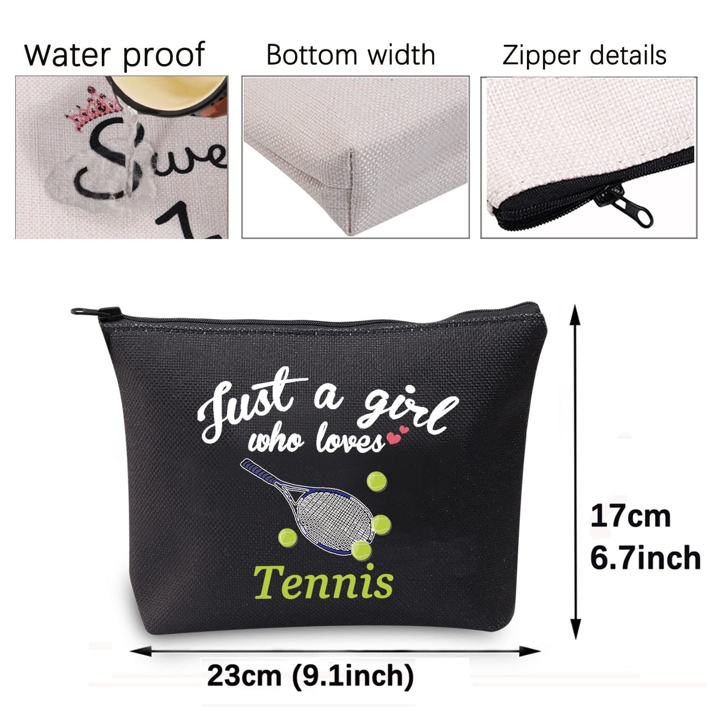 CMNIM Tennis Makeup Bag Tennis gift for Her Tennis Players Gifts Tennis Lover Gifts Tennis Racquet Cosmetic Bags Small Travel Pouches