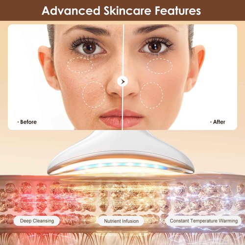 AZMAVO Facial and Neck Massager for Face, Neck & Eye - Skin Lifting & Firming - Wrinkle & Dark Circle Reducer - at Home Skin Care Face Sculpting Tool and Neck Massager