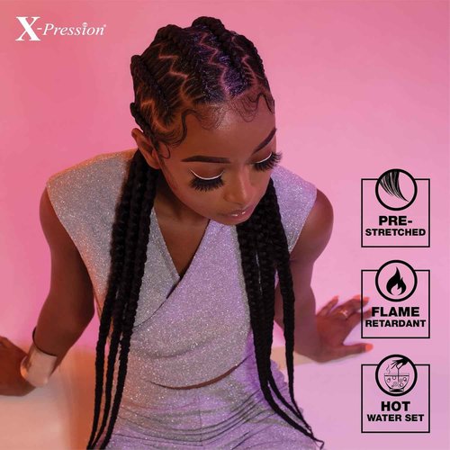 Sensationnel X-pression prestretched braiding hair - 10x braid 48 inch all kanekalon flame retardant synthetic braid for box braids and twists (4 MEDBROWN)