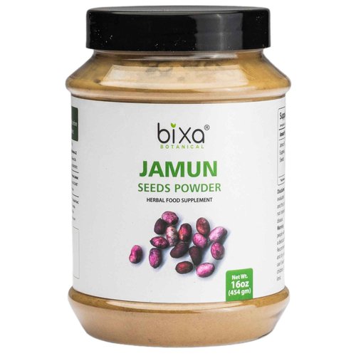 bixa BOTANICAL Jamun Seed Powder | Supports Blood Sugar and Pancreatic Health | Eugenia Jambolana |1 Pound / 16 OZ | Ayurvedic Herbal Supplement| Gluten Free, Non-GMO, Steam Treated, Vegan, 100% Pure