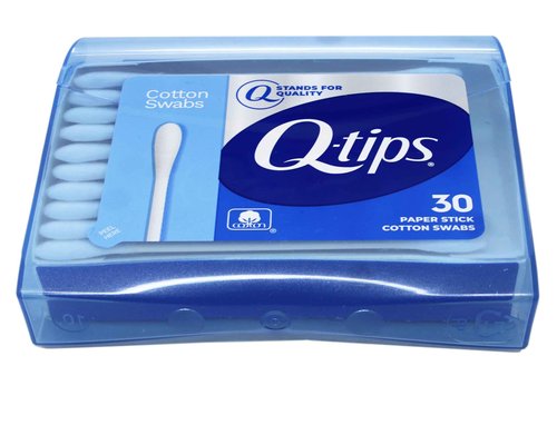 Q-Tips Cotton Swabs - Travel Q-Tips for Beauty, Makeup, Nails and More, Perfect for On The Go, 30 Count - 16 Pack