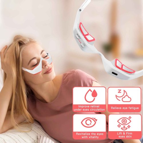 HGHJHVJ Red Light Therapy Eyelift Device, Under Eye Red Light Therapy Massager with Microcurrent, Under Eyes Glasses Treatment Eye Bags Dark Circles Puffiness Wrinkles Fine Lines