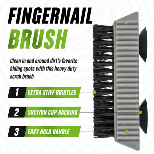 Grip Clean Heavy-Duty Hand Cleaner for Mechanics with Nail Brush - Moisturizing Coconut Oil Hand Cleaner Liquid Hand Soap with Stiff Bristle Nail Brush, Lime Scent - 32 Fl Oz Pump Top + Brush