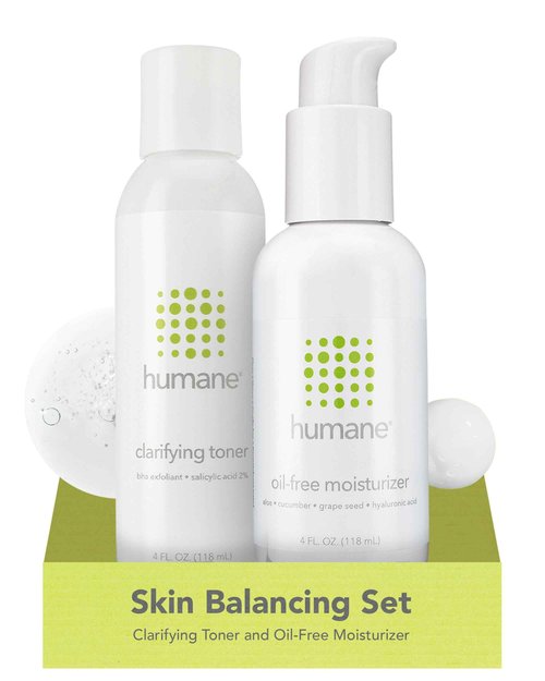 Humane Clarifying Toner and Oil-Free Moisturizer Bundle - Acne Treatment for All Skin Types