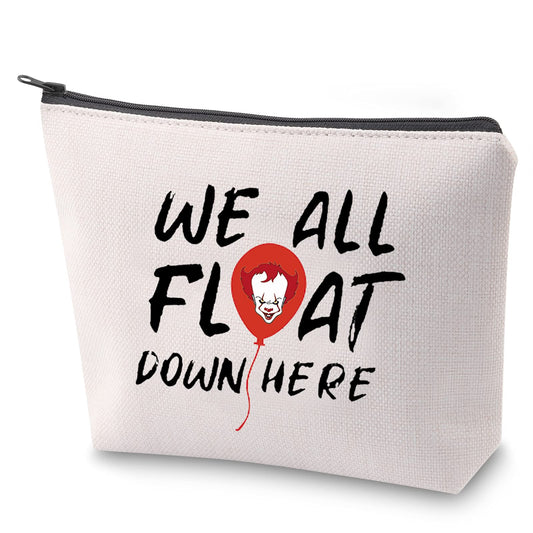 ZJXHPO IT Movies Fans Gift We All Float Down Here Makeup Bag Horror Movies Lover Gift Spooky Gift (Float)