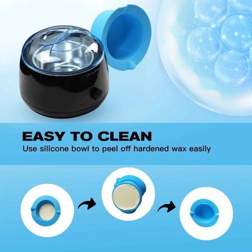 EarayWax Waxing Kit for Women Men, Wax Warmer Hair Removal at Home with Hard Wax Beads & Silicone Pot, Suitable for Sensitive Skin Brazilian Bikini, Facial, Underarms, Legs, Full body