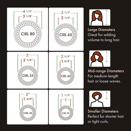Olivia Garden Ceramic + Ion Speed XL - Extra-Long Round Thermal Hair Brush - Not Electrical - Professional Blowout Brush for Normal to Thick Hair - 1 3/4"- Diameter Barrel - CIXL-45