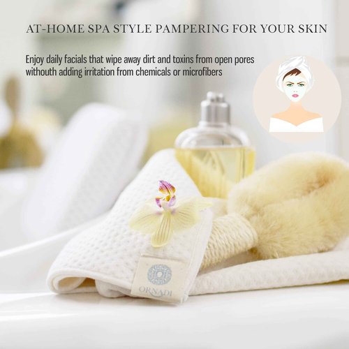 Organic Cotton Bamboo Viscose Face Towel Luxury Care for Sensitive Skin & Natural Hair Drying Made in USA Ultra Soft Absorbent Eco Travel 15 X 35