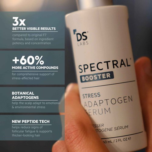 DS Labs Spectral Booster (formerly Spectral.F7) Hair Density Serum, 60mL - Non-Greasy, Leave-In, Supports Fuller, Thicker, Looking Hair, with Astressin-B Peptide & Copper Peptides, Water-Based