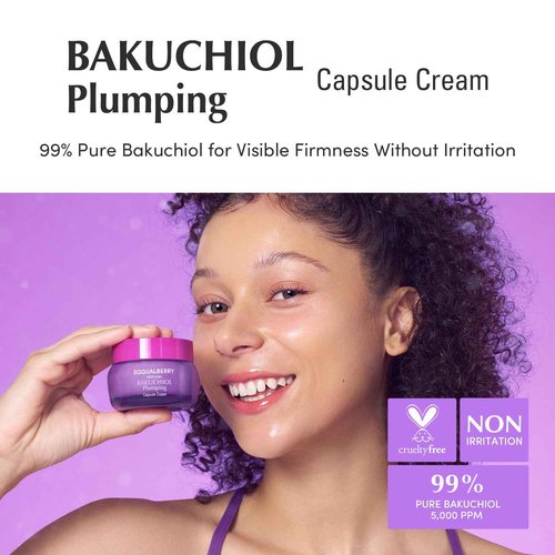 EQQUALBERRY Bakuchiol Duo – Serum & Capsule Cream Set for Firming, Smoothing & Hydrating | Gentle Retinol Alternative for Radiant, Resilient Skin