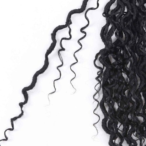 Goddess Locs Crochet Hair,Vemet 14 Inch 9 Packs Synthetic Faux Locs Crochet Hair for Black Women,River Locs Hair Extensions Boho Style Pre looped Faux Locs with Curly Ends