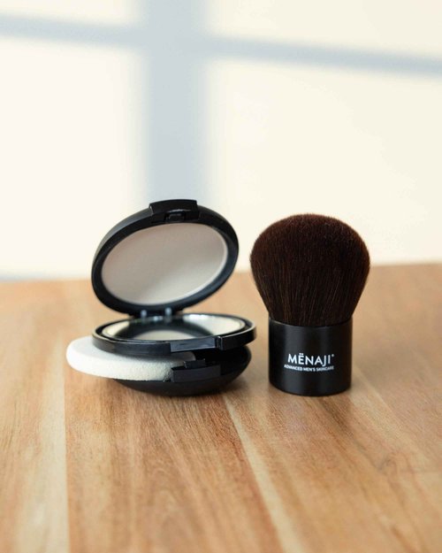 MENAJI Deluxe Kabuki Brush for Men - Professional Makeup Foundation Brush for Powder, Liquid & Cream - Travel-Friendly makeup Brushes for Flawless Application