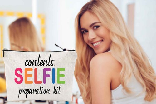 ZUYUROU Funny Cosmetic Bag - Travel Pouch for Beauty Essentials, Selfie Preparation Kit, Girls Birthday Gifts