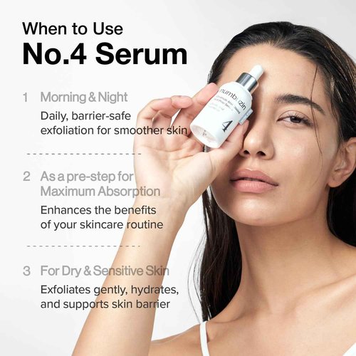 numbuzin No.4 Serum | Ceramide AHA Glazed Skin Prep Serum | Exfoliating, Skin Barrier Repair, Face peel, Korean Glass Face | Glycolic Acid, PHA, Ceramides, Panthenol | 1.01 fl.oz