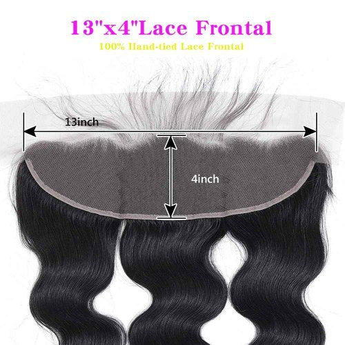 13x4 Lace Frontal Closure Body Wave Frontal Ear to Ear HD Lace Frontal Human Hair 100% Brazilian Virgin Human Hair Closure 18 Inch Frontals Hair Pieces for Women Free Part 150% Density
