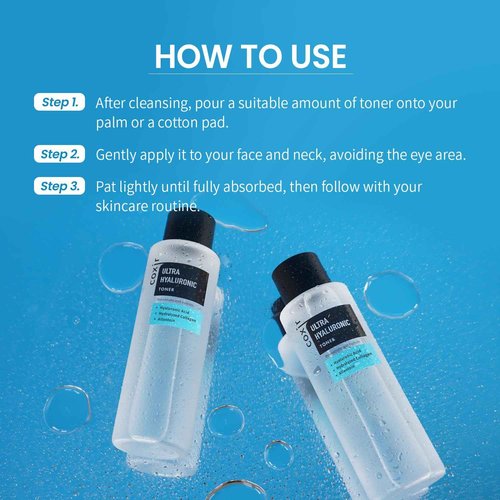 coxir Ultra HYALURONIC Acid Toner | HYDRATION-14-Complex| Hydrating, Smoothing, Calming, Moisturizing, Paraben Free, Cruelty Free, Korean Skin Care [150ml/5.07 fl.oz.] (Pack of 2)